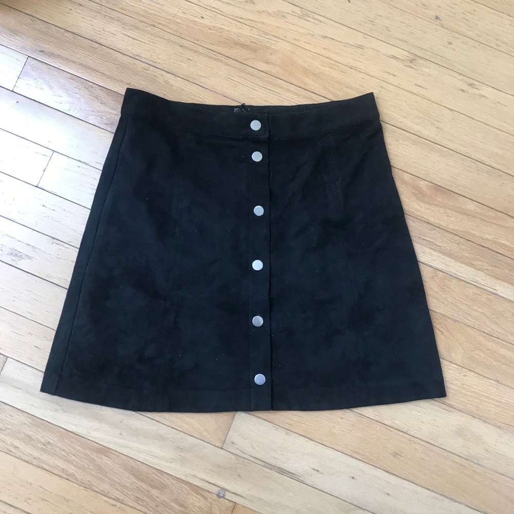H&M Suede Button Skirt